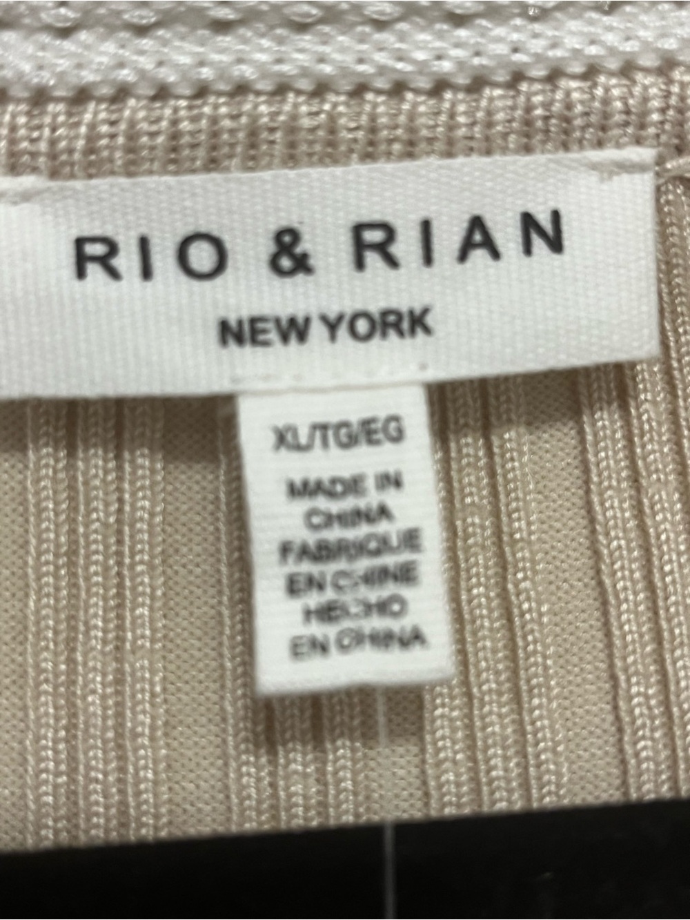 NWT Rio & Rian Ribbed Open Front Cardigan XL Beige Ivory - Picture 2 of 9
